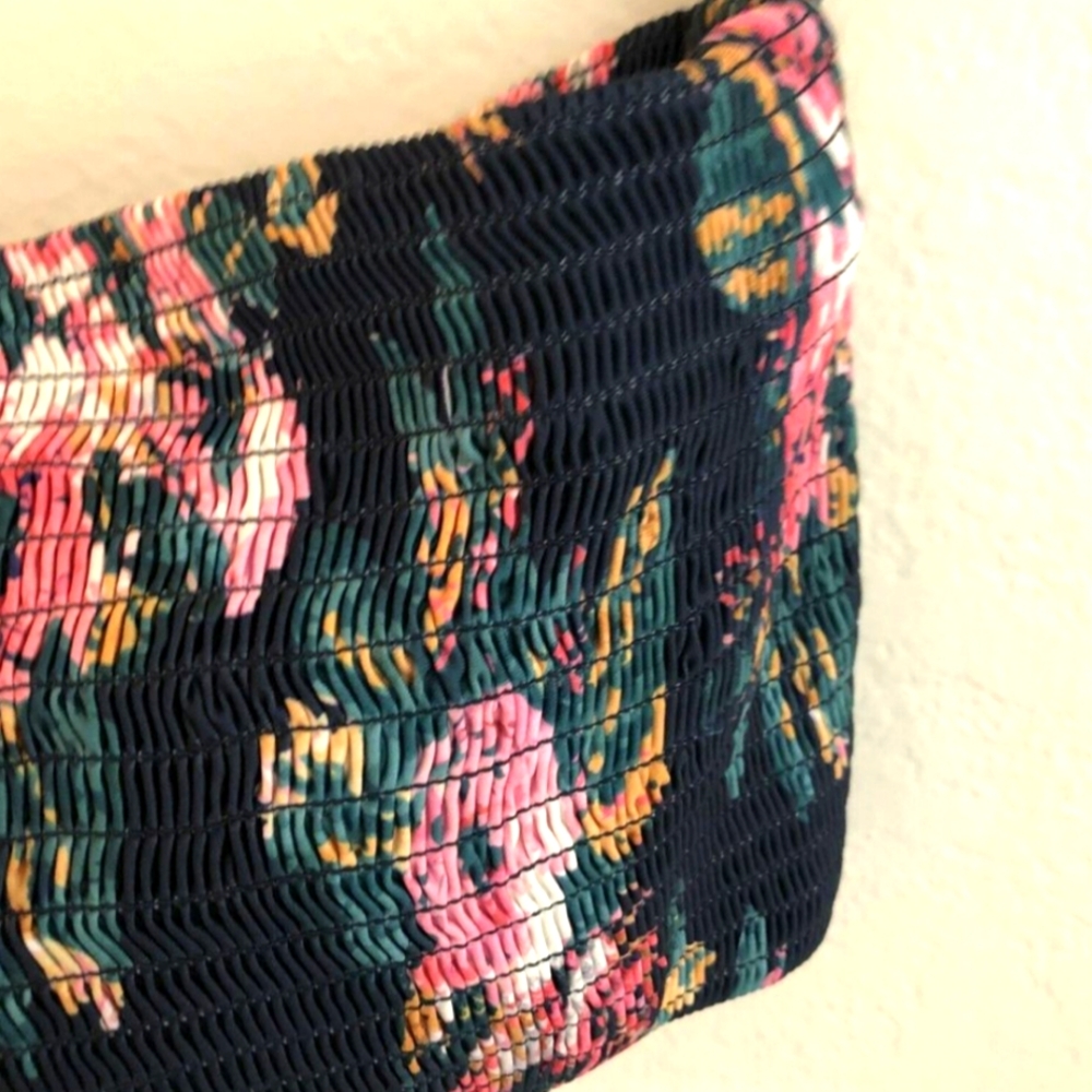 Anthropologie Bikini Swimsuit Top Off The Shoulder Top Size L Pink Flowers - Picture 11 of 16